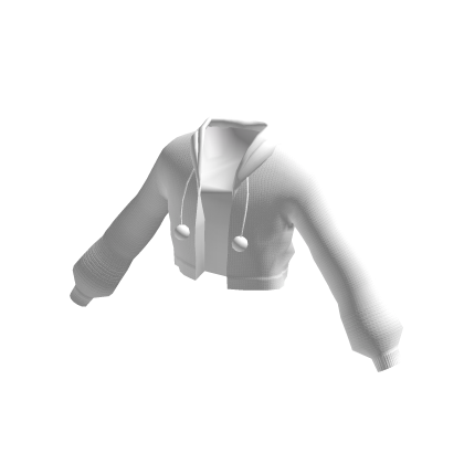 Cute Oversized Cropped Hoodie - White thumbnail