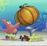 slaps massive dong on table