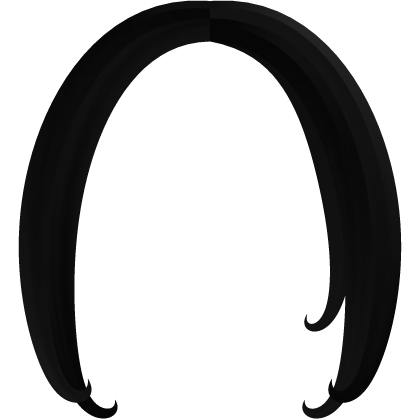 ♡ cute swoop curly front bangs in black Roblox item