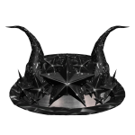 Black Sparkle Time Fedora + Crown + Horns 🖤