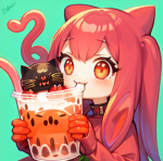 Strawberry boba cat YT Group