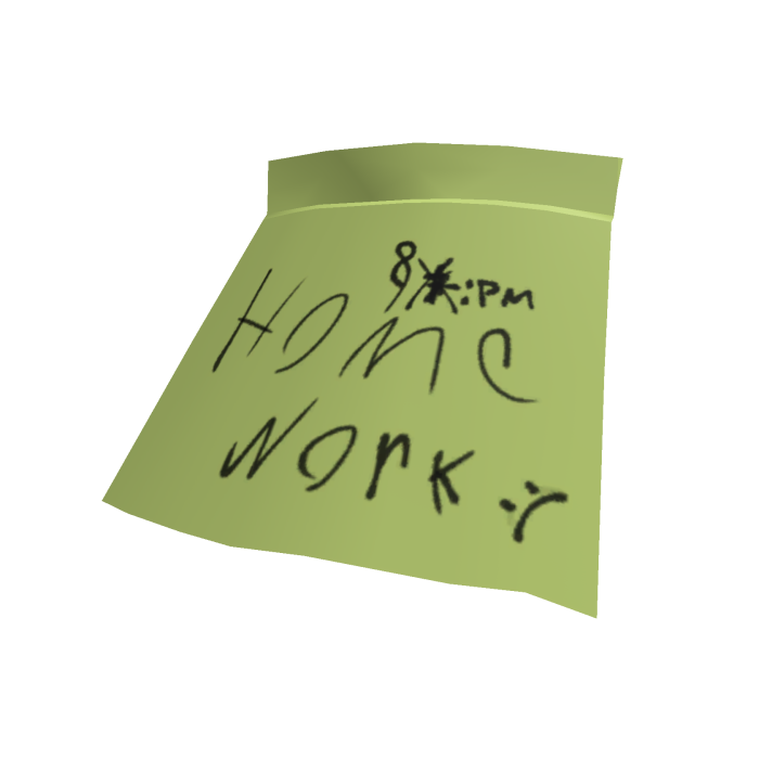 Sticky Note On Head School Paper