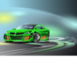 Green race car