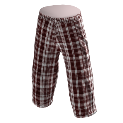 Red Plaid Pajama Jort Pants