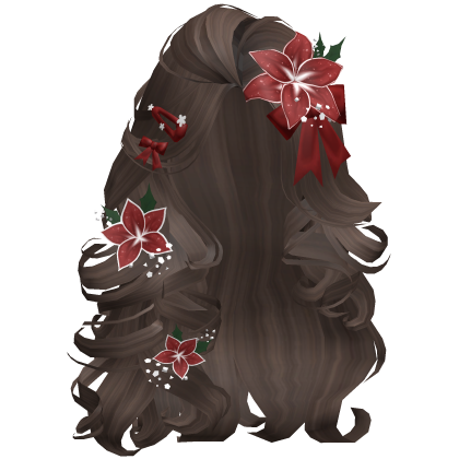 ♡ Christmas Blowout w/ Flowers (Brown)