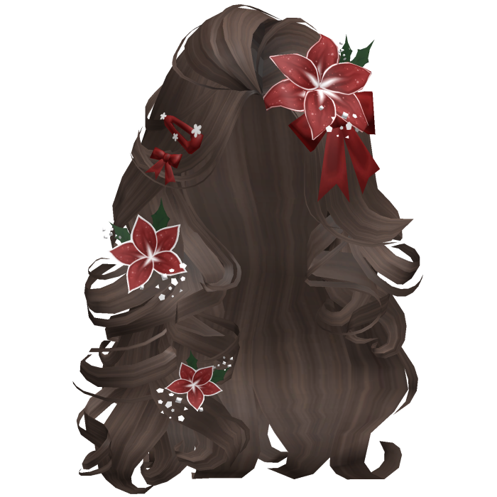 ♡ Christmas Blowout w/ Flowers (Brown)