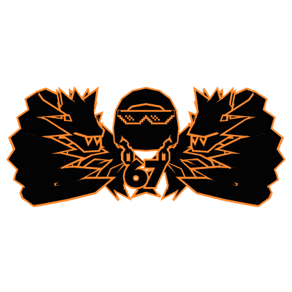 Cartoony Orange Hood Shades Dragon 67 Chain Combo Roblox item