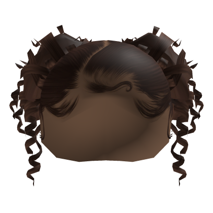 Curly Sleek Two Buns In Brown Roblox item