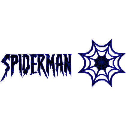 SpiderMan Blue Web Text