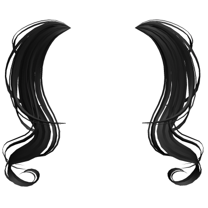 Twintails Y2K Hair Extension Black Pigtails Curly Roblox item