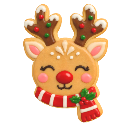 festive reindeer cookie