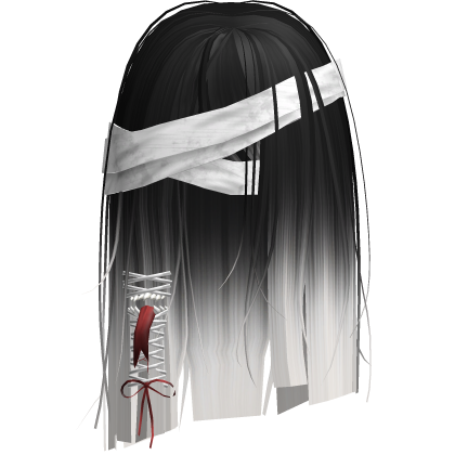 Creepy Black White Short Monster Hair Bandages Roblox item