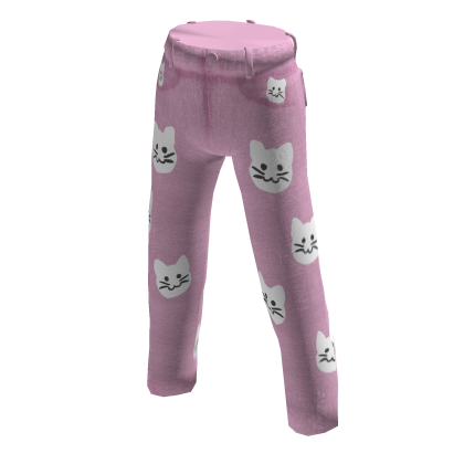Kitty Pattern Pants Pink