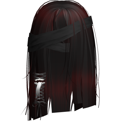 Creepy Red Black Short Monster Hair Bandages Roblox item