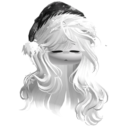 Christmas Hair w/Santa Hat (White)