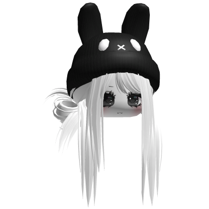 Moe Messy Girl Hair W/ Bunny Hat  White V3