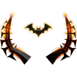 🌟 Glowing Halloween Bat Dark Fiery Horns