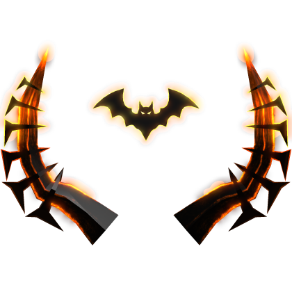 🌟 Glowing Halloween Bat Dark Fiery Horns