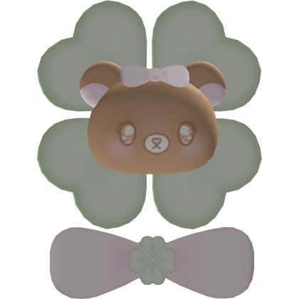 . ‿ ♡ cutest matching kuma clover hairpin