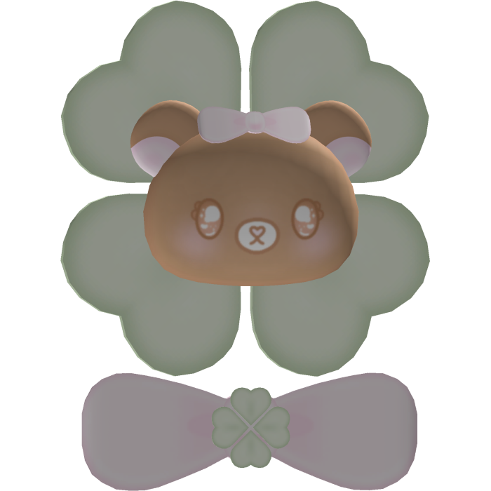 . ‿ ♡ cutest matching kuma clover hairpin