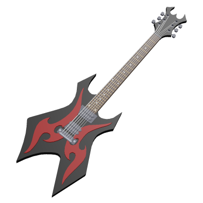 Black Thrash Metal Electric Guitar w/ Red Accent