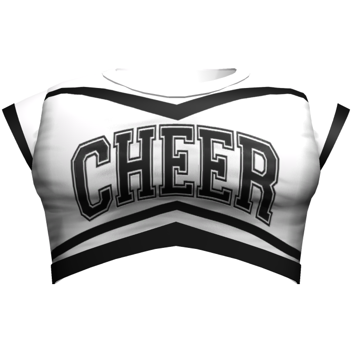 Preppy Varsity Cheer Crop Top (White & Black)