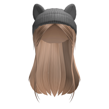 Blonde Cat Beanie Straight Girl Hair Roblox item