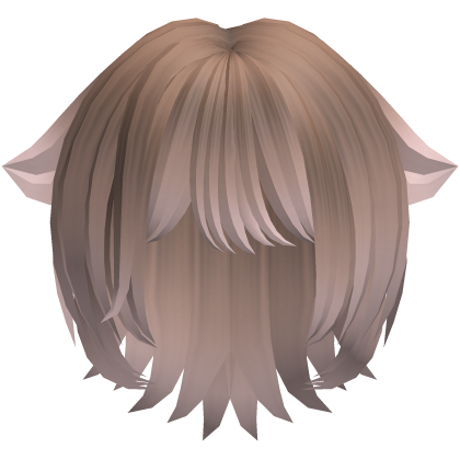 cute short anime cat girl hair in brown pink