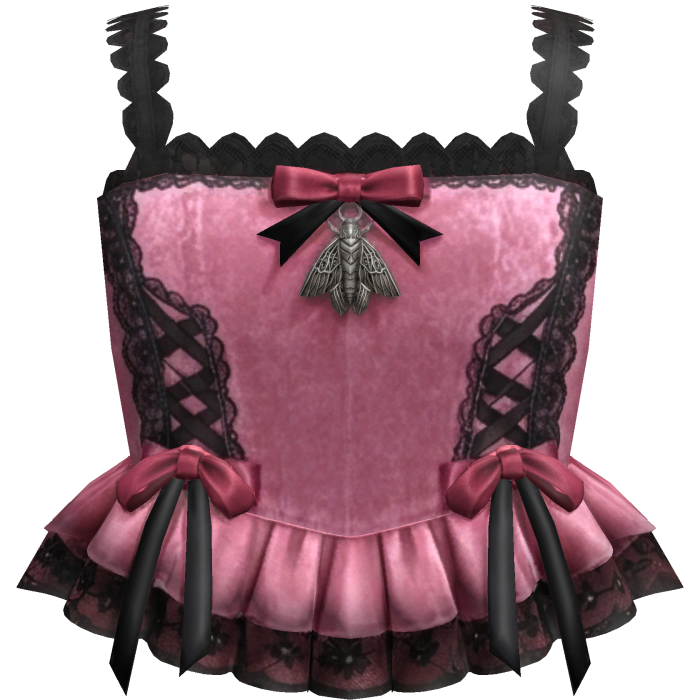 Pink Black Lace Corset Top