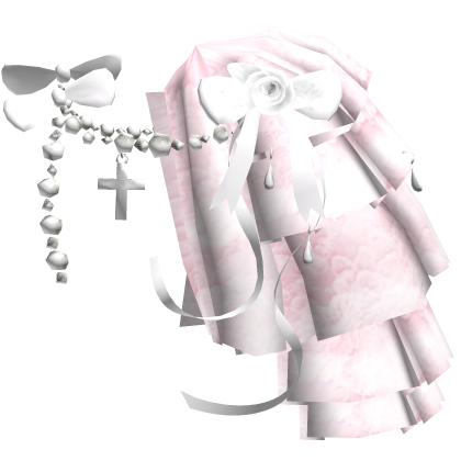 Victorian White Lace Pearl Ribbon Shoulder [L]