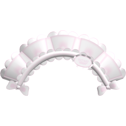 chef headdress with cute bow ruffles in white