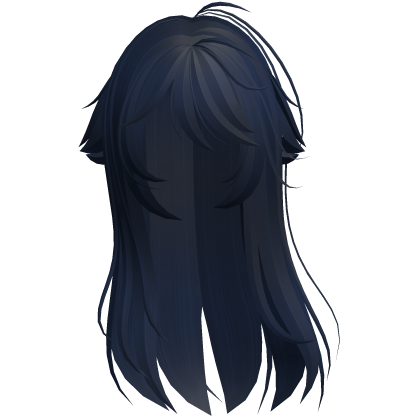 Navy Blue Shy Moe Cat Girl Windy Whispy Hair
