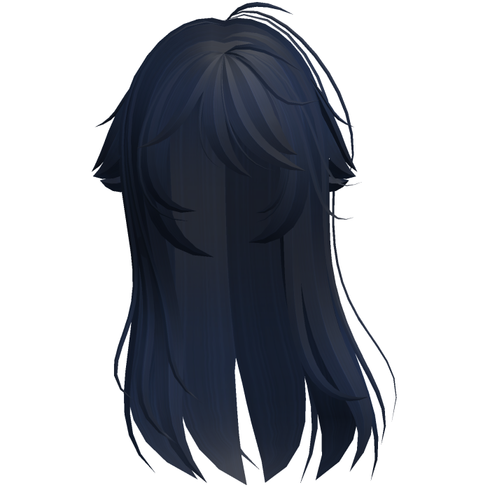 Navy Blue Shy Moe Cat Girl Windy Whispy Hair