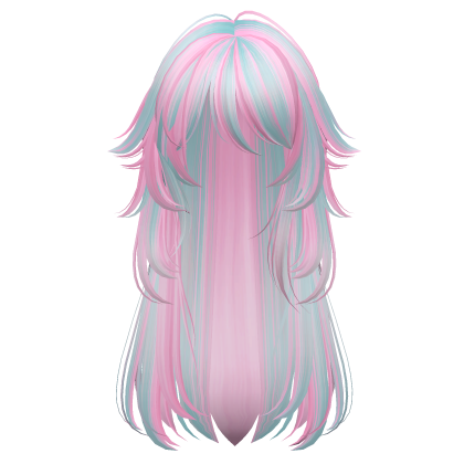 long fluffy anime hair with tufts (cotton candy)
