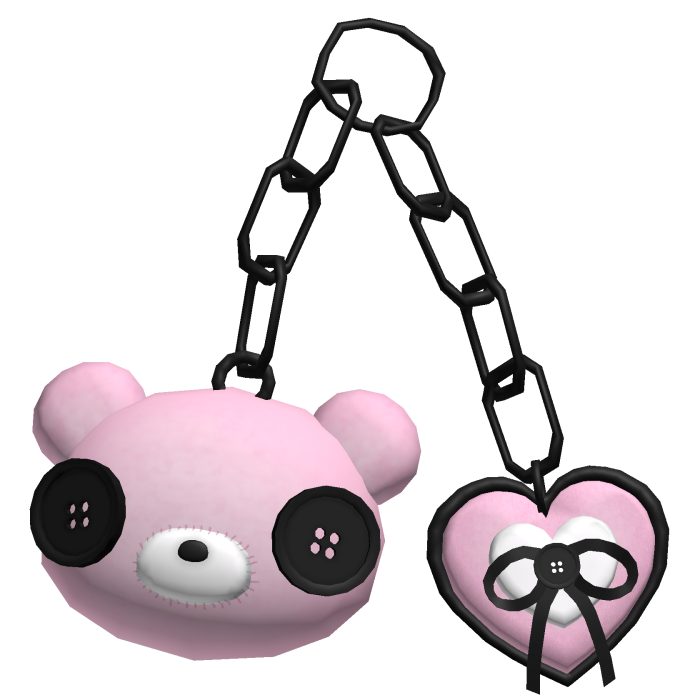 🤍 kawaii bear plushie charm keychain pastel pink
