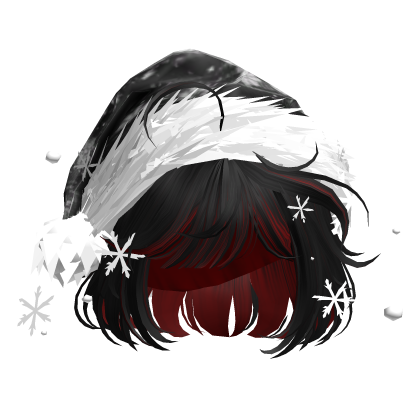 Christmas Cute Hair w/Santa Hat (Black&Red)