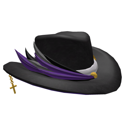 Gothic Black Purple Feather Hat 🖤💜