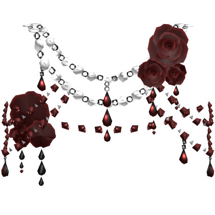 White Red Body Front Jewelry w Roses Roblox item