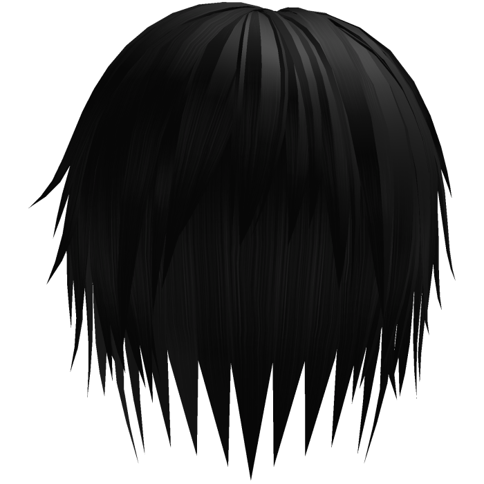 black long messy emo vkei hair