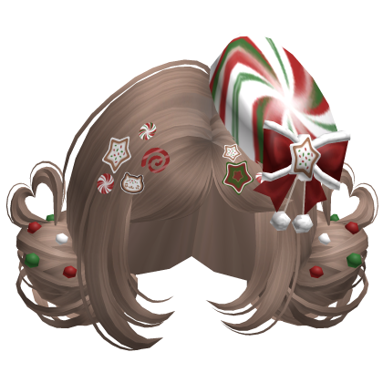 ♡ Christmas Candycane Buns (Brown)