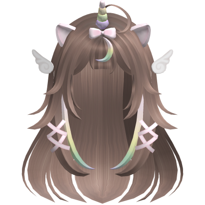 ♡ Kawaii Fluffy Long Light Brown Moe Unicorn Hair