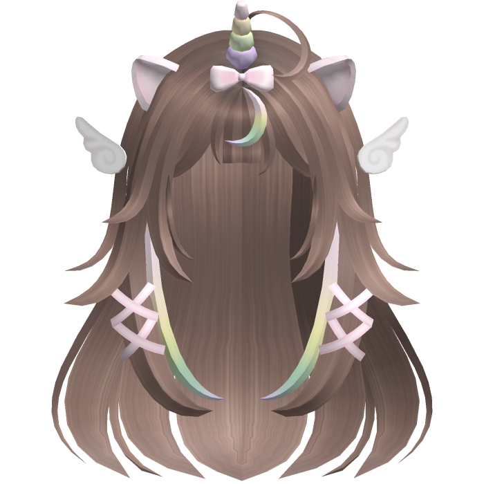 ♡ Kawaii Fluffy Long Light Brown Moe Unicorn Hair
