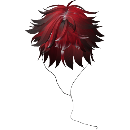 Y2K emo boy with headphones, red black hair