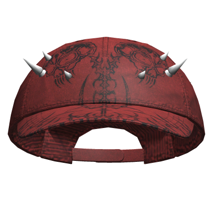 Dual Skeleton Skater Cap Red&Black