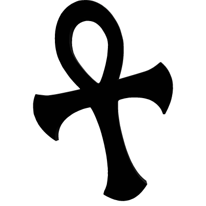 ankh cross mouth charm in black