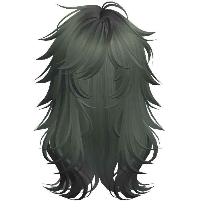 Scene Wispy Flared Wolfcut Dark Green