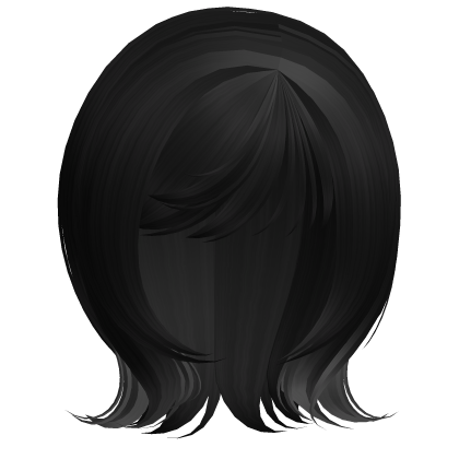 Black Side Part Short Swirly Cute Hair Roblox item