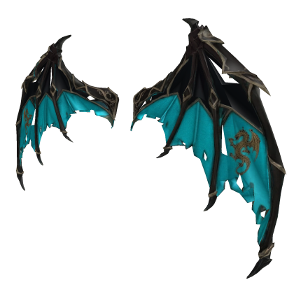 Cyan Ripped Dragon Warrior Wings