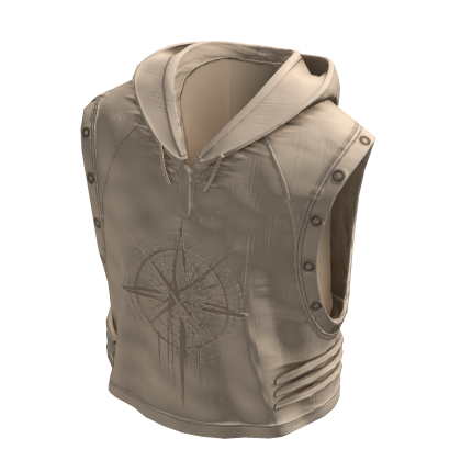 Sleeveless Compass Hoodie (cream)