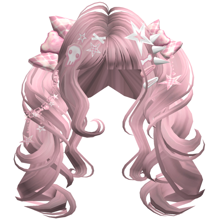 ♡ Scene Fluffy Gyaru Pigtails (Ash Pink)